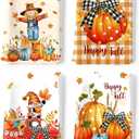 Fall Thanksgiving Gnome Pumpkin Tea Towels, Cotton Kitchen Towel 18.9 27.5 Inch, Quick Drying Dish Cloth for Party Anniversary Holiday Decoration Housewarming Gifts