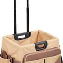 ECR4Kids Universal Rolling Cart with Canvas Organizer Bag, Mobile Storage, Chocolate/Sand
