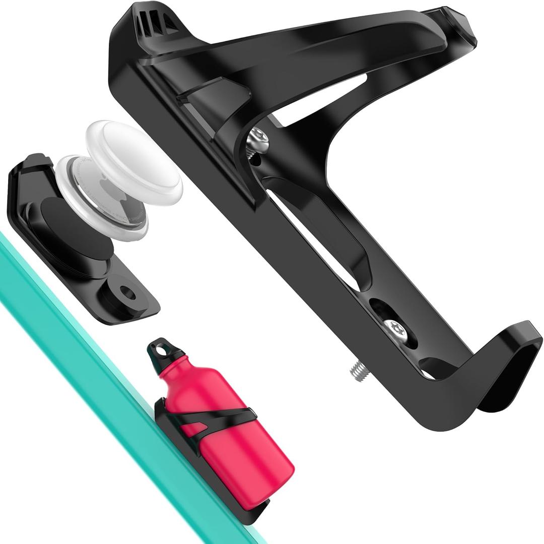DDJ Air tag Bike Water Bottle Holder, Waterproof Air Tag Mount Hidden GPS Tracker Anti-Theft, Bicycle Bottle Cages with Safety Screw Tool, Universal Drink Cup Holder for Road MTB Bikes