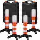 Leumoi Emergency Road Flares Kit LED Roadside Flares Warning Emergency Lights for Vehicles Flares Road Safety Alert Beacon with Magnetic Bases Detachable Stands Storage(8 Pcs)