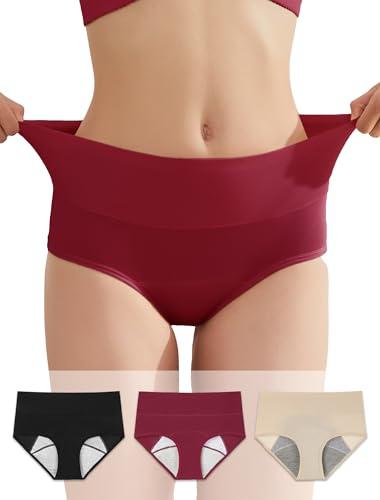 Washable Leakproof Period Underwear - Reusable Incontinence Panties for Postpartum, Heavy Menstrual Flow & Bladder Leaks, Size XL