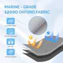 Boat Covers 17-19ft, Heavy Duty 1200D Oxford Waterproof Trailerable Boat Cover, UV Resistant Bass Boat Covers with Motor Cover, Fits V-Hull Tri-Hull Fish&Ski Boat, Runabout