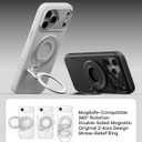 Aulumu G09 Magnetic Ring Grip | Omnidirectional Rotation | MagSafe Compatible | Aluminium Alloy Construction | Stable Dual-Sided Magnetic Attachment | Includes Handle Ring Phone Stand- Black
