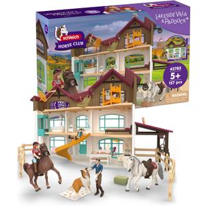 Schleich Horse Club - 157Pc Lakeside Mansion With Stable - Kids 5+ | 42785