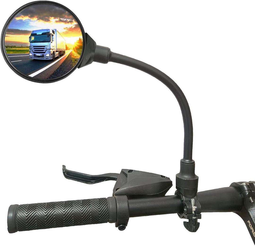 Bike Mirror, Adjustable Bike Mirrors Handlebar Rearview Mirror, Acrylic Convex Round Bike Rear View Mirrors for Handlebars, Bicycle Mirror for E-bike Scooter