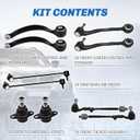 Front Lower Suspension Compatible With BMW 3 Series E90 X1 325xi 330xi 335xi 328xi 335i 328i xDrive Front Control Arm Kit Ball Joints, Sway Bar Link Front Tie Rod Assembly