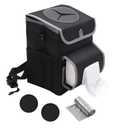 Upra Car Trash Can with Lid,Bag Hanging Storage Pockets,Adjustable Tissue Holder & Straps,Portable Waterproof Garbage Bin, 1.98 Gal Large Capacity Multipurpose Bin