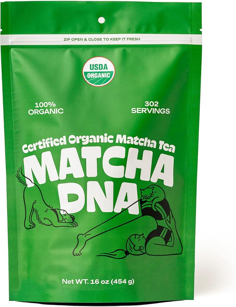 MatchaDNA Organic Culinary Matcha Green Tea Powder 16 oz (16 Ounce Bag)