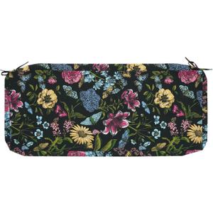 Outdoor Bench Cushion Cover for Patio Furniture,48x18x3 Inch, Water Resistant Swing/Loveseat Cushion Slipcover with Ties for Balcony Porch Garden(Replacement Cover Only), Black Butterfly Flower