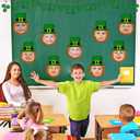 Cinrobiye 24 Set St. Patricks Day Picture Frame Craft Kits,St. Patrick's Craft Ornaments Photo Props Decoration for Toddler Classroom Activities Lucky Shamrock Clover Irish Party Favor Supplies (Face)