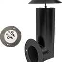SafBbcue Pellet Grill Smoke Stack Compatible with Pit Boss, Camp Chef, Z Grills and Other Pellet Smokers Grills Chimney, Upgraded Porcelain Steel Smoke Stack Kits for Traeger Smoke Stack, Black