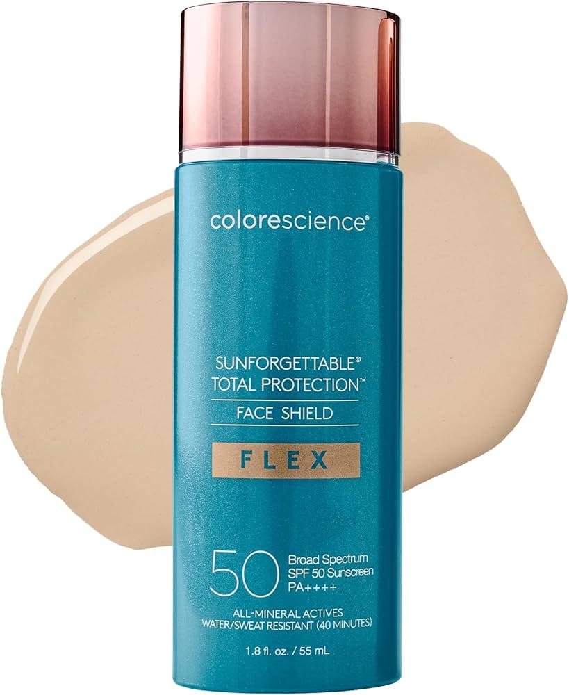 Colorescience Total Protection Face Shield Flex SPF 50, Zinc Oxide Formula, Fair, 1.8 fl. oz (Pack of 1)