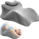 Wedge Pillow for Couples Intimacy, Spine & Hip Alignment Position Cushion, Memory Foam Lift Pillow for Adult Bed, Lounge & Relaxation, Comfort Support for Back, Waist & Posture- Light Grey