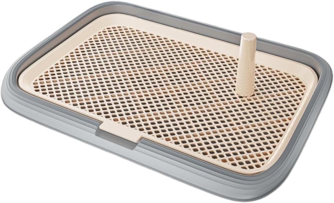 Generic Mesh Grids Toilet Training Pad Holder Splashproof Easy to Clean Indoor Dog Potty Tray Puppy Pee Pad Holder for Dogs and Cats, Gray