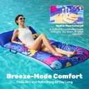 SLOOSH Inflatable Pool Floats Lounger - XL Fabric Covered Pool Mat Floaties for Adults, Ultra Comfort Water Floating Lounger with Headrest for Beach Lake Swimming Pool Float Raft 68"X34"