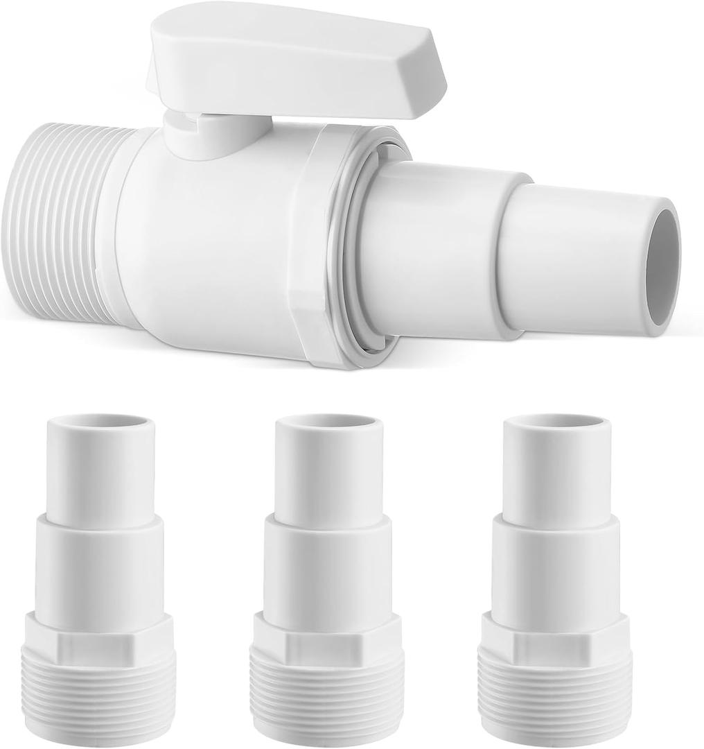 JellyArch 4 Pcs 2 Way Ball Valve Compatible with Hayward SP0729 and Replacement Universal Combo Hose Adapter Compatible with Hayward SPX1091Z7 or SPX1091Z4 for Ground Pool Pump Skimmer