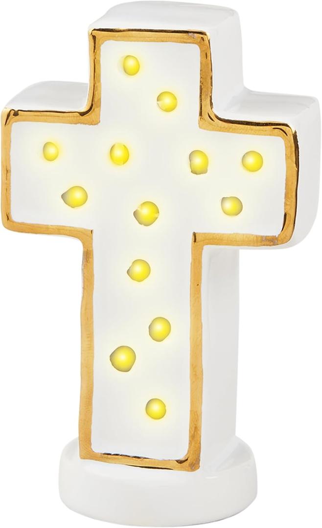 Mud Pie Light Up Cross Sitter; 4 1/4" x 2 1/2"