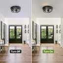 13 inch Black Flush Mount Ceiling Light Fixtures,3-Light Modern Hallway Light Fixtures Ceiling, Black Light Fixture Ceiling Mount for Farmhouse,Kitchen, Bedroom 2 Pack