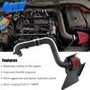 Cold Air Intake Kit Compatible with 2006-2017 MK5 GTI/GLI MK6 Golf R MK2 SEAT Audi A3/S3 EA113 2.0L, Increases Horsepower & Torque, More Aggressive and Sporty Induction Sound