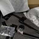 12" x 8" Rectangle High Pressure Rainfall Shower Head with Handheld Combo, 9 Setting Handheld Shower Head, Adjustable Height Shower Extension Arm and Slide Bar for Easy Reach - Matte Black