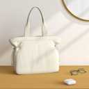 ODODOS 18L Side-Cinch Shopper Bags Lightweight Shoulder Bag Tote Handbag for Shopping Workout Beach Travel, Ivory