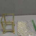 Makeup Brush Holder Vintage Glass Handmade Organizer with White Pearls for Nail Brush, Vanity, Bathroom, Dresser, Countertop - Gold