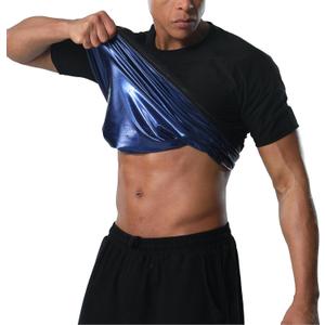 Sauna Shirt for Men Heat Trapping Compression Sweat Suit T-shirt Workout Body Shaper for Gym Short Sleeve Shapewear XL
