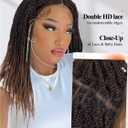 quickwig Senegalese Twist Braided Wig for Black Women Full Lace Short Knotless Twist Wigs Glueless Ombre Brown Synthetic Braids Wigs with Baby Hair Micro Twist Hair 20 inches 1B/30