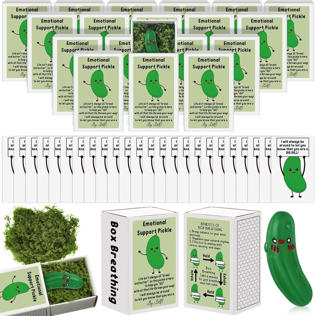 72 Sets Valentines Day Gifts for Coworkers Positive Employee Appreciation Gifts Bulk for Employee Coworker Staff Teacher Work Team Thank You Adult Stocking Stuffer Ideas (Pickle)