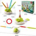 3-in-1 Musical Jump Toss Ring Game Rocket Launcher Toys for Kids Active Indoor/Outdoor Toys with Remote Control,Outside Toys for Toddler 3-5 4-8 12 Girls Boys