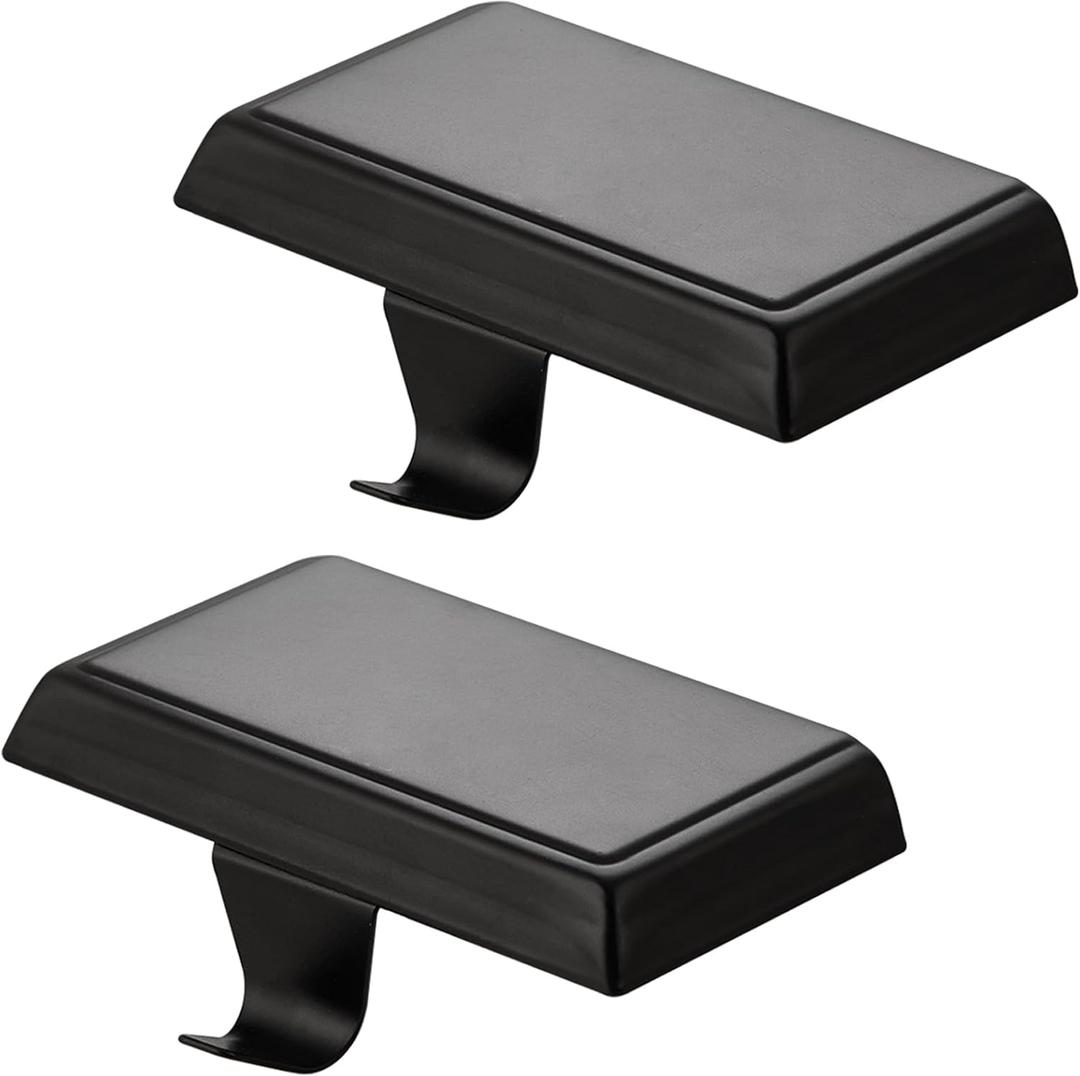 Festanlee 2 Pcs Christmas Stocking Holders Ornament Hooks Mantel Weighted Stocking Hangers Metal Hanging Hooks Heavy Duty Stocking Holders Bases for Mantel Fireplace Party Decoration (Black, 2)