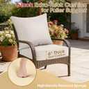 Outdoor Chair Cushion Set for Patio Furniture, 24 x 24 x 6 Extra Thick Deep Seat Patio Cushions, Olefin Back and Seat Cushion Replacement, Removable Cover, Ties and Handle, Beige