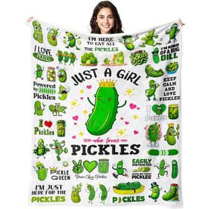 Pickle Blanket Gifts for Pickle Lovers Pickles Throw Blanket Funny Pickles Merch Decor Stuff Gifts for Girls Women 50"x40"