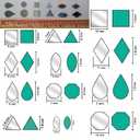 All Shape Mirror kit for Craft Work (Total-1200 Pieces) (Combo 12, 1CM)