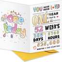 4 x UUEFKTN Cute Happy First Birthday Card Gift for 1st Baby Girls Boys Kids, Ideal 1st Birthday Card Decor For One Year Old Daughter Son Granddaughter Grandson Niece Nephew, Best Born in 2024 Gift