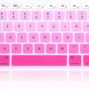 English Silicone Keyboard Cover Skin Old US Version Universal for MacBook Air 13/15 Inch A1466 A1369 A1278 A1286 A1502 A1425 A1398, Without Retina Display, Gradient Pink