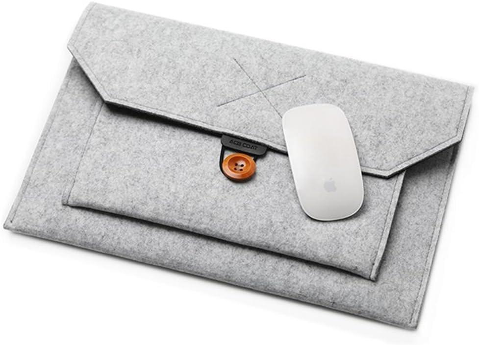 13.3" 13.6" Felt Laptop Bag Protective Ultra Slim Carrying Envelope Sleeve Case, Compatible with Asus Dell HP Thinkpad Microsoft Notebook Chromebook Ultrabook, Apple MacBook Air Pro (Light Grey, 13")