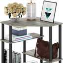 Furinno TURN-N-TUBE Desk, Corner Gaming Desk with Storage Shelves, Corner Computer Desk, Office Desk for Home Office, Bedroom, French Oak