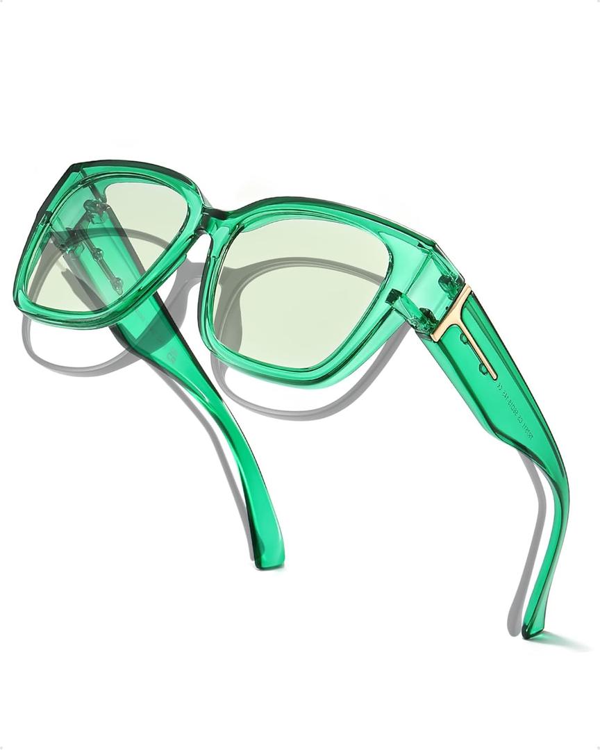 Oversized Fit Over Blue Light Blocking Glasses for Women Men Lightweight TR90 Frame BL7511