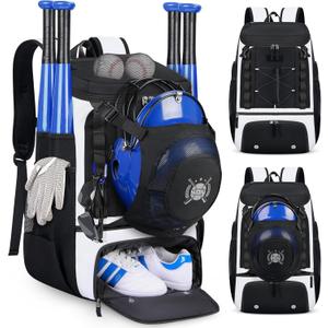 SDYSM Baseball Bag Large Capacity Softball Bags for Adults Youth Lightweight Baseball Backpack with Shoes Compartment & Helmet Holder for T-Ball & Softball