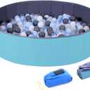 4 Feet Ball Pit for Kids/Baby Play Yard/Fence, Holds Over 600 Balls, Folding Portable, No Need Inflate, More Than 12 Sq.ft Play Space, Light Blue