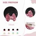 CellElection 8PCS Sequin Mouse Ears Hair Clips Glitter Hair Bows Cute Mice Ears Clips Barrettes for Women Girls Hair Accessories for Costume Party Halloween