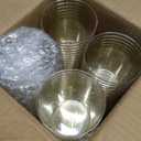 JOLLY CHEF 100 Pack 10 oz Gold Plastic Cups, Disposable Gold Glitter Cups, Clear Plastic Tumblers Perfect for Weddings, Christmas & Parties