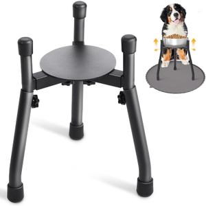 Adjustable Elevated Dog Bowl Stand, Metal Raised Feeder for Medium & Large Dogs, 3 Heights (8.8", 10.8", 12.5"), Width 6.3"10.2", Spill-Proof Mat, Anti-Slip & Quiet, Bowl Not Included