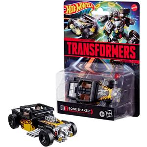 Transformers Collaborative Hot Wheels x Bone Shaker, Deluxe Class 5-Inch Robot Action Figure Converts to Car, Car Toys for Ages 8+