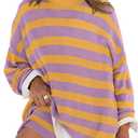 XIEERDUO Lounge Sets for Women 2 Piece Long Sleeve Vacation Outfits for Women 2025 Stripe L