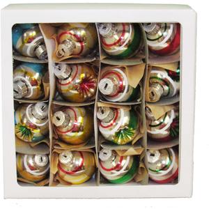 Kurt S. Adler Kurt Adler 30mm Solid and Reflector Glass Ball Set of 16 Ornament Set, 16 Piece