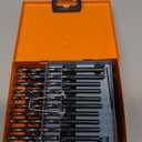 COMOWARE 60pcs Number Drill Bit Set, Wire Gauge #1 to #60, HSS M2 Drill Bit, 135° Split Point, Black and Gold Coated, Drill Bit Set for Metal/Plastic/Wood, with Index Case