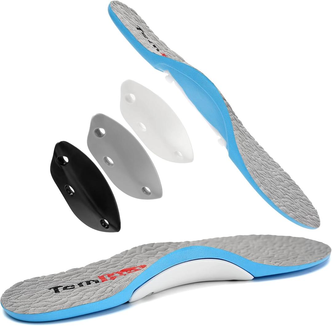 Arch Support Insoles for Plantar Fasciitis, Flat Feet,Pain Relief,Orthotic Shoe Inserts with 3 Height Adjustable Arch Pads for Women Men,M10-10.5/W11-11.5