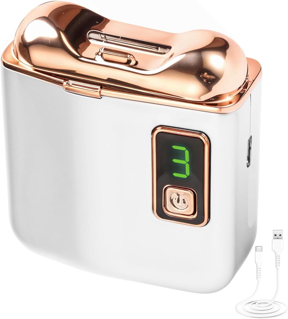 Automatic Electric Nail Clipper Trimmer - Rechargeable Battery Fingernail Toenail Cutter for Kids Adults Seniors Women Men - 3 Speed Levels Type USB C with Led Light